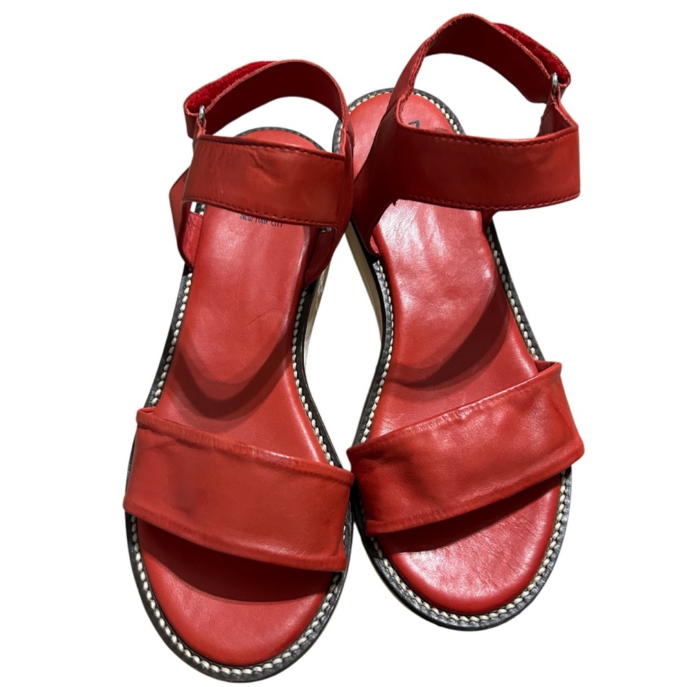 Miz Mooz Vice Womens Red Leather platform Sandals size 39 - Picture 2 of 5